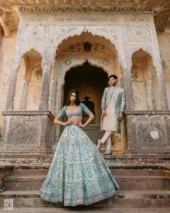 Alanna Panday's Pre-Wedding Shoot Lehenga Was Blue Ombre.