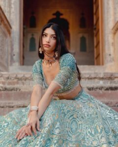 Alanna Panday's Pre-Wedding Shoot Lehenga Was Blue Ombre.