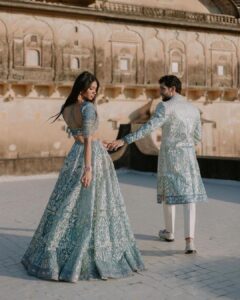 Alanna Panday's Pre-Wedding Shoot Lehenga Was Blue Ombre.