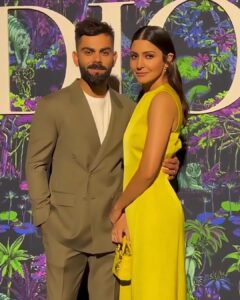 Virat Kohli in a suit and Anushka Sharma in Dior were stylish.