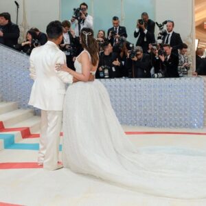 Alia Bhatt debuted at the Met Gala in pearls and a Karl Lagerfeld-inspired fingerless glove