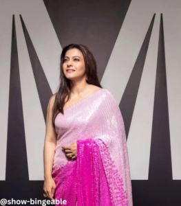 Kajol Wears A Rs. 2.25 Lakh Sequinned Pink Saree