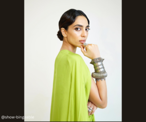 Sobhita Dhulipala Dazes In Neon-Green Saree