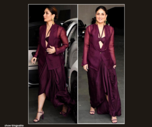 Kareena Kapoor Wears Rs. 28.9K Wine Hued Blazer Set